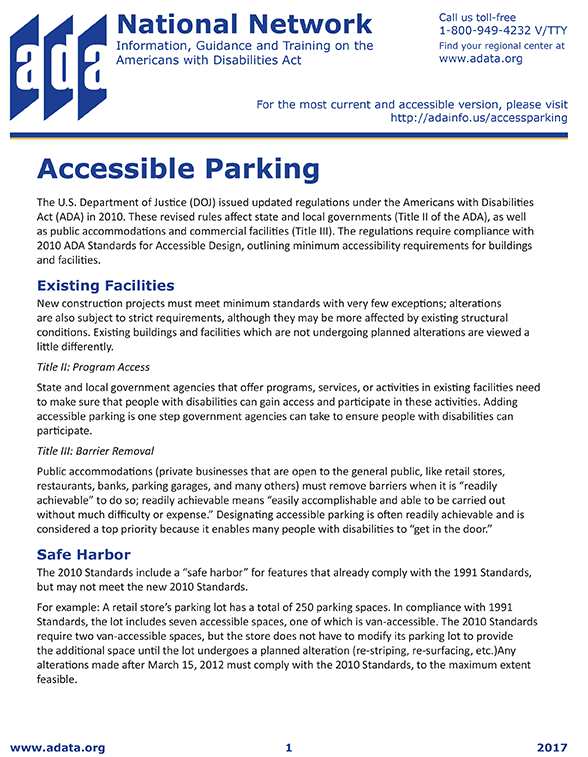 thumbnail of first page of the Accessible Parking pdf