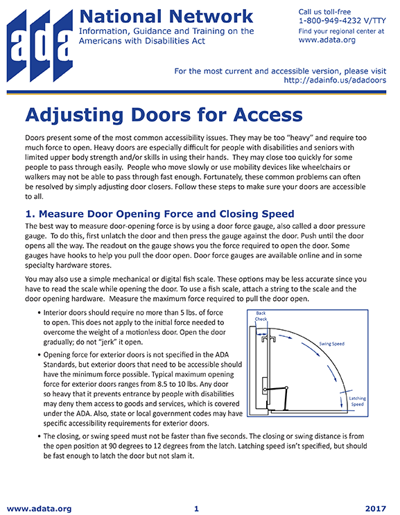 thumbnail of first page of Adjusting Doors for Access pdf