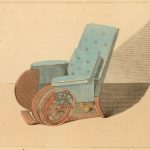 An early-19th-century reclining wheelchair