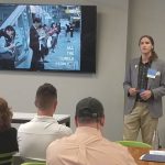 A creative pitch is delivered at Summer Founders Demo Day 2018