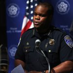 Rochester, New York police chief La'Ron Singletary gives a press conference