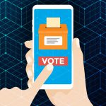 An illustration representing voting via smartphone