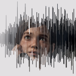 Graphic shows a younger person looking up wistfully, visible through a shape that looks like a sound graph with spikes going up and down.